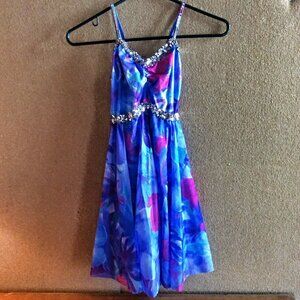 Girls Lyrical Dance Dress Child Large LC Blue Purple Sequin USA Made